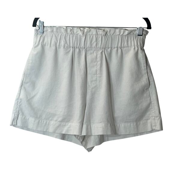 A New Day Cream Loose Fit Casual Slash Pocket High Rise Paperbag Shorts Size M - Picture 1 of 7